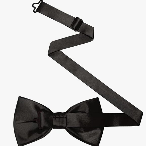 Solid Color Pre-tied Bow Tie Adjustable Bowtie Black Klikel Burlet NEW - Picture 2 of 4